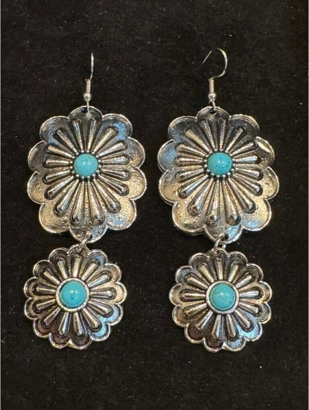 Turquoise Style Floral Drop Earrings